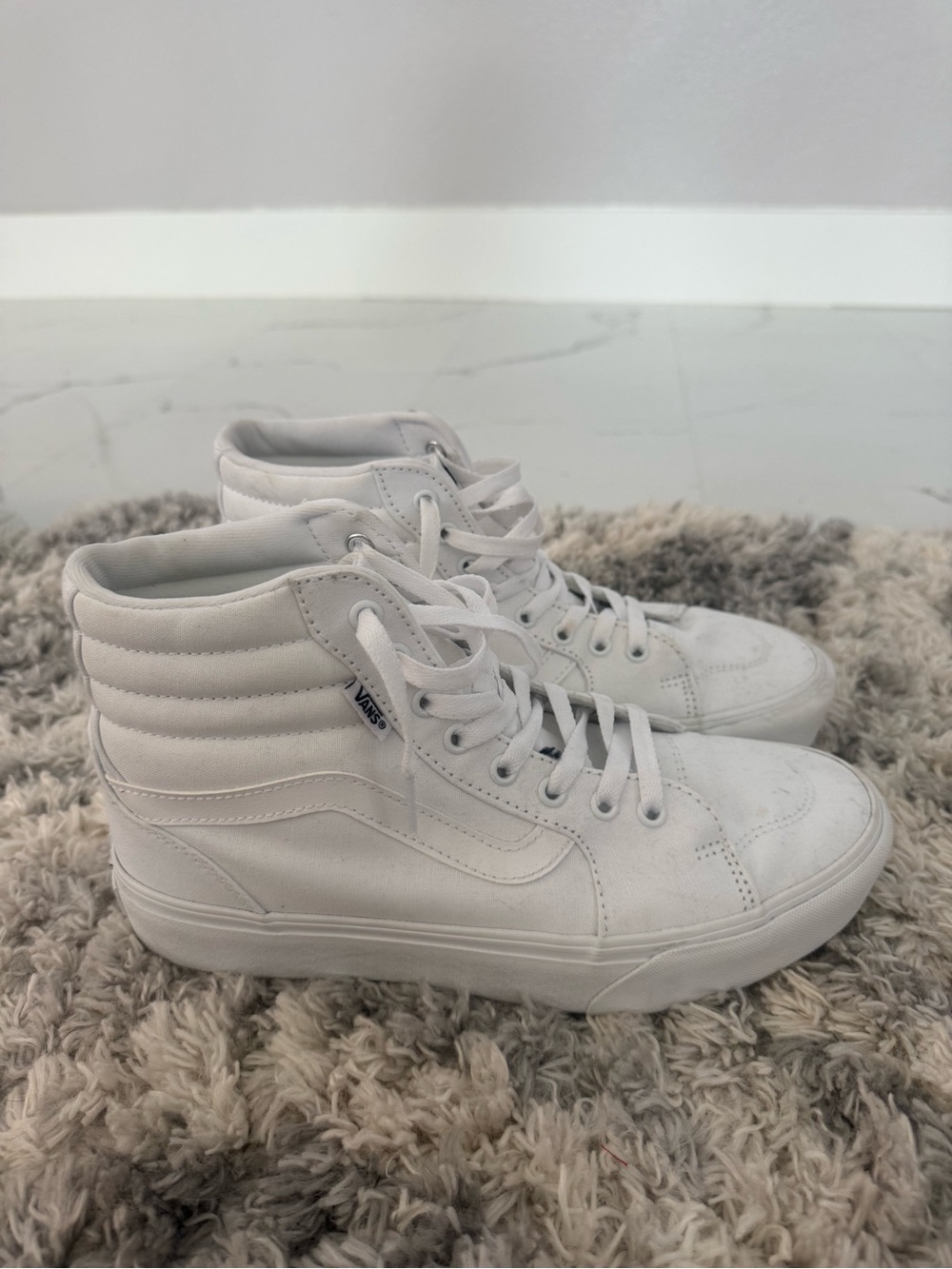 Vans White High-Top Sk8-Hi Sneakers
